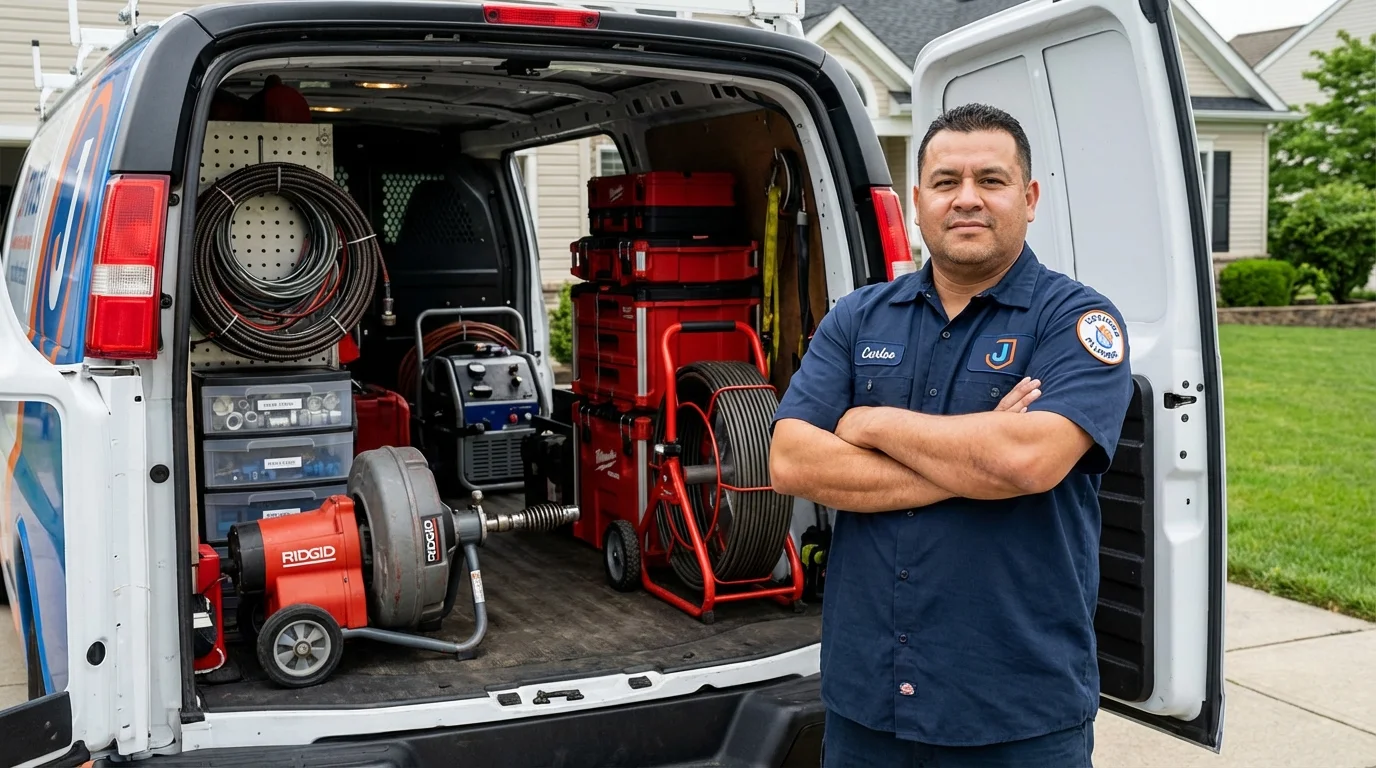 Professional drain cleaning equipment and Johns Plumbing LLC plumber in Osage